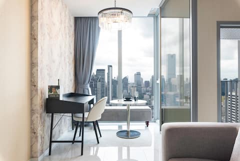 BTS Nana｜Skyline View｜500Mbps WiFi｜Sukhumvit 11