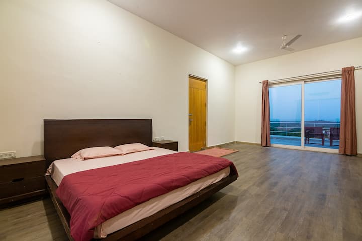 Bedroom with hill-view