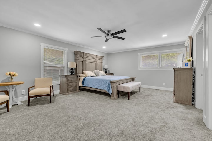 Master suite: King bed with a 50” TV.