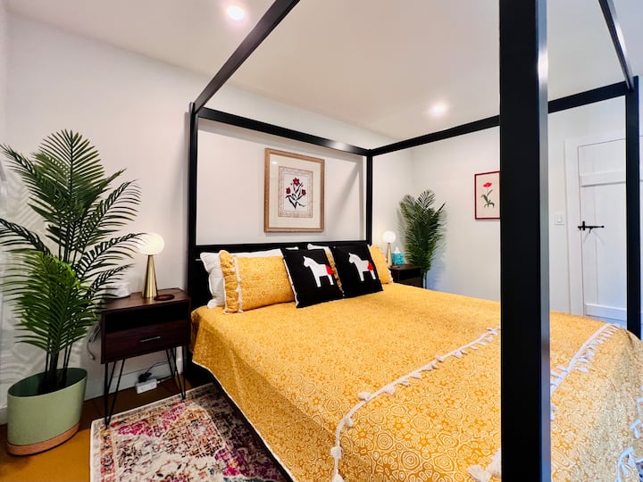 2nd bedroom features a king canopy bed, with hotel-quality linens