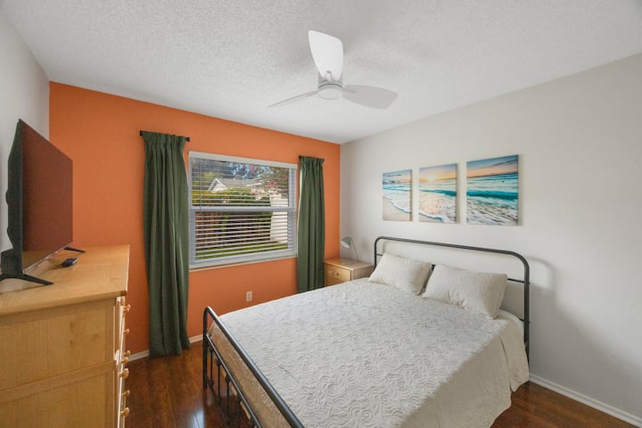 Beautifully decorated bedroom for two