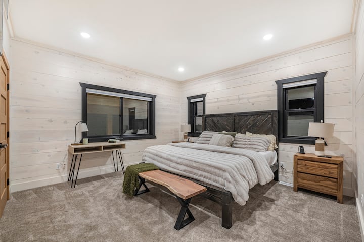 Spacious main floor master with King Bed and private full bath