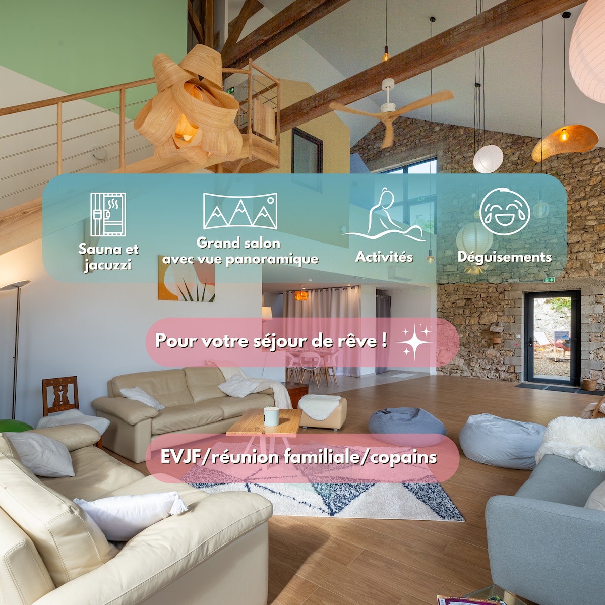Espace de vie intérieur lumineux