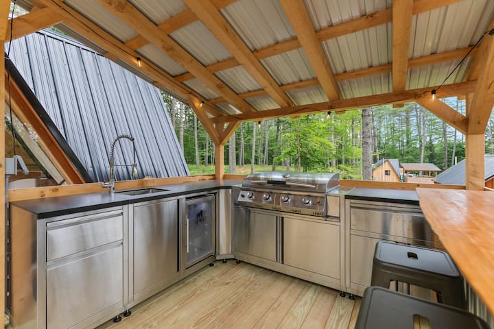 Glamping A-frame Cabin With Cold Plunge + Hot Tub - Maine