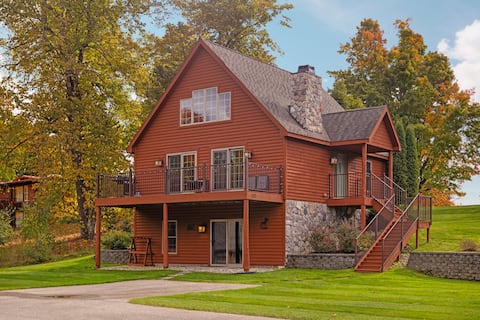 Ski/Golf Cozy 4B2B Log Cabin Inside Otsego Resort