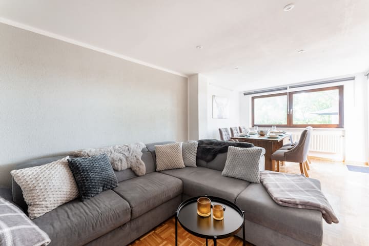 Cozy living room with additional sleeping accommodation (max. 2 Persons) | Large 50 "Smart TV | Access & Terrace Area View