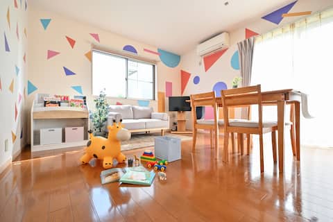 [Very popular with kids!] Family-friendly, mom-friendly accommodation/2BRM/Baby supplies/Washing and