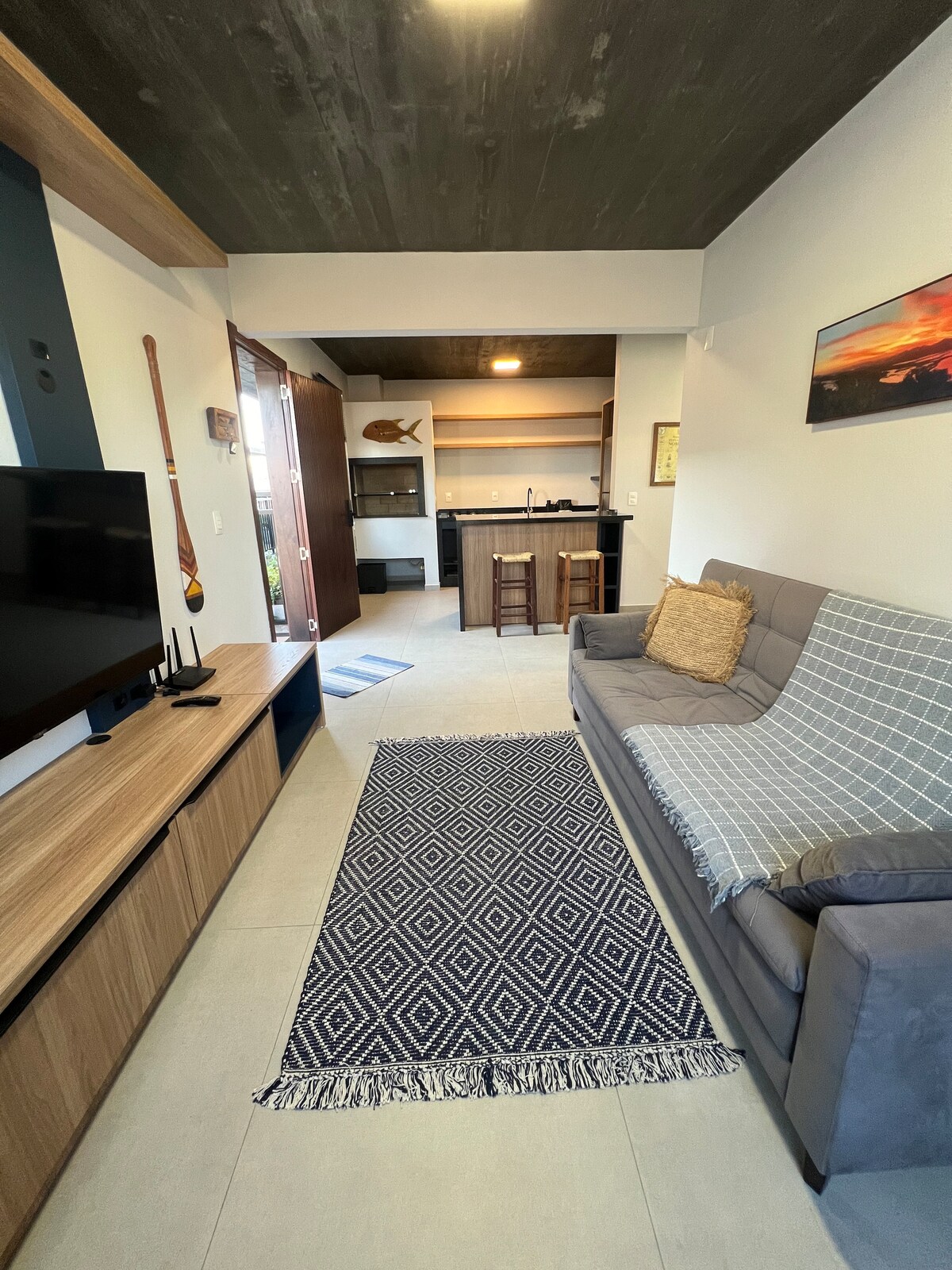 Top Airbnb: Apartment in the heart of Garopaba with barbecue and garage em Garopaba