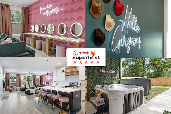 Cowgirl Inn•HotTub•6Vanities •Backdrops•3mi to DT