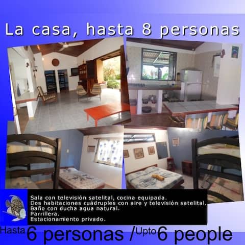 The house: 6 to 8 people