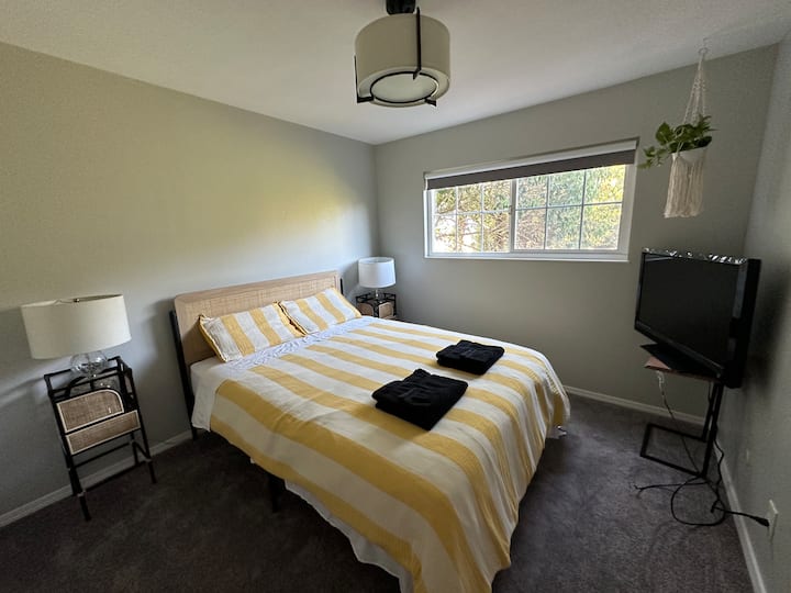 Lit queen size avec TV et Roku