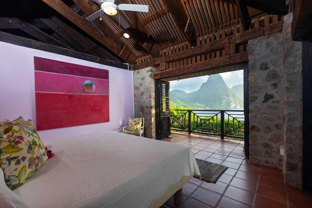 The Piton Suite with private deck with views of the Pitons