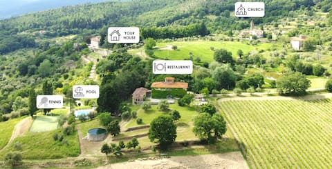 Typical House in Chianti + Panoramic View  8PAX
