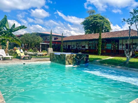 Traditional coffee farm with heated jacuzzi