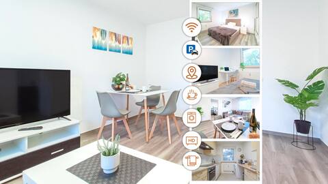 Parking | Central | Modern | 3 rooms, 5 people