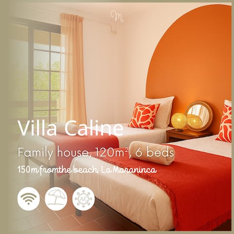 Caline | Wi-Fi, A/C, 150m to the Beach