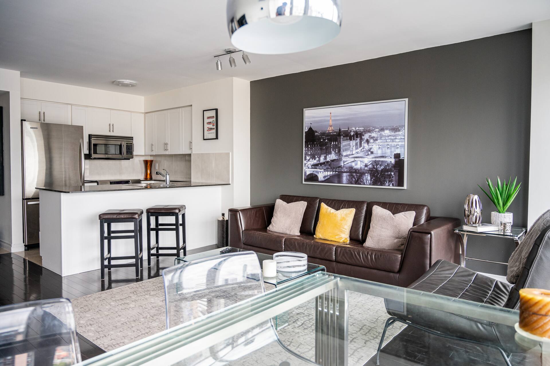 Take in Panoramic City Views from a Sophisticated Condominium