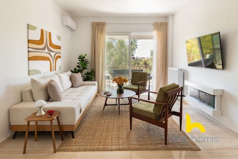 Retro Vibes Designer APT w/ Park Views & Fireplace