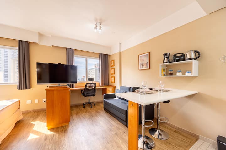 Std_1305 - Stylish Flat With Ac, Wifi And Cable Tv - Barueri