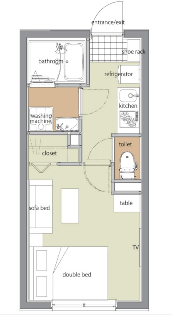 D2 1-minute walk from Okubo station, 6-minute walk from Shin-Okubo