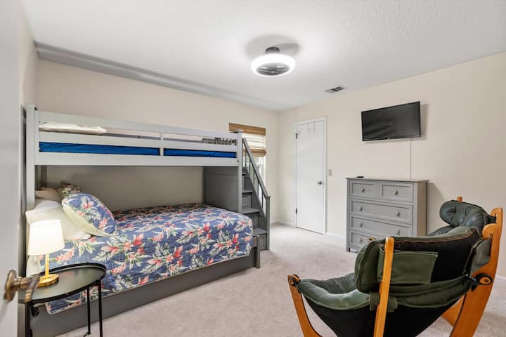 Twin over Full bunk bed room, 1 of 2 bedrooms upstairs