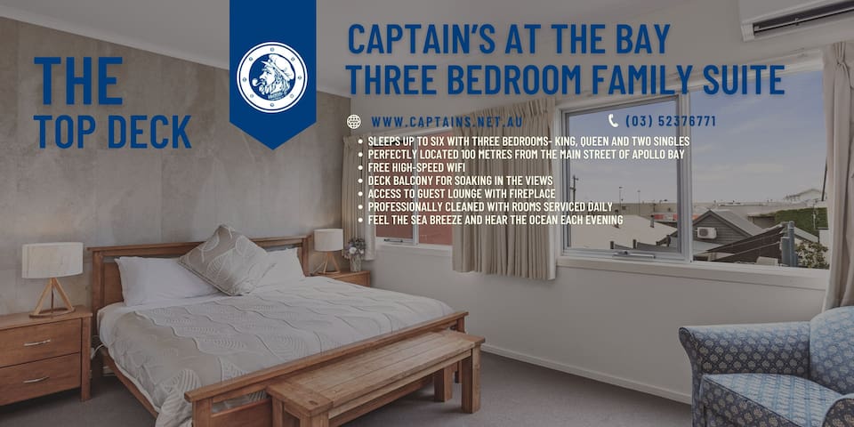 Captain’s Top Deck – 3BR Family Stay in Apollo Bay