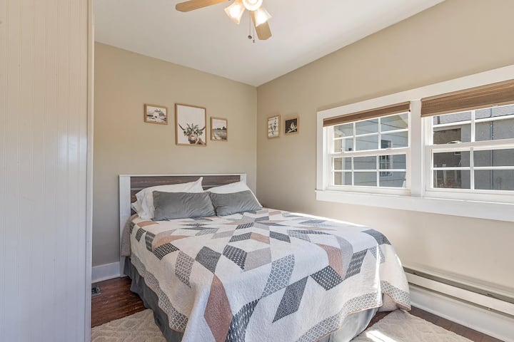 You’ll love our light and bright bedrooms in our quaint historic Forsyth, Missouri cottage.
