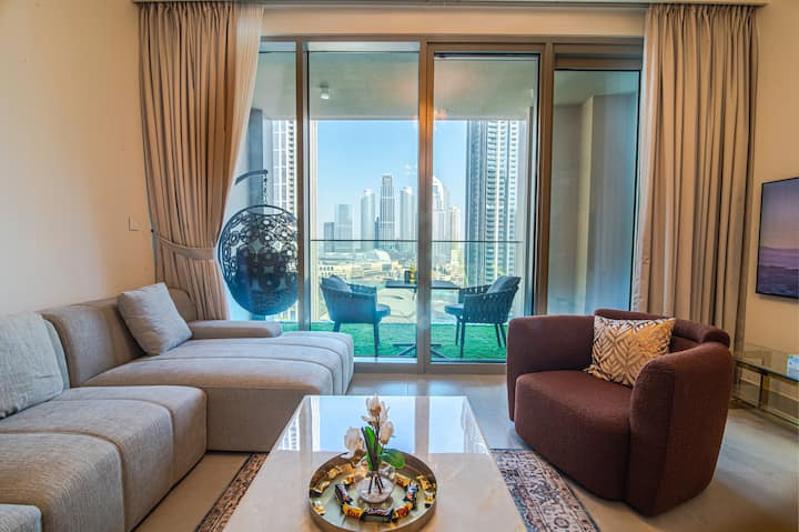 výhľad z obývacej izby , len krok dopredu na výhľad na mrakodrap, fontánová šou môže byť dokonca svedkom z vašej kuchyne.