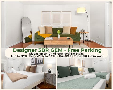 Free Parking•Min to NYC•Sleeps up to 10•No Stairs