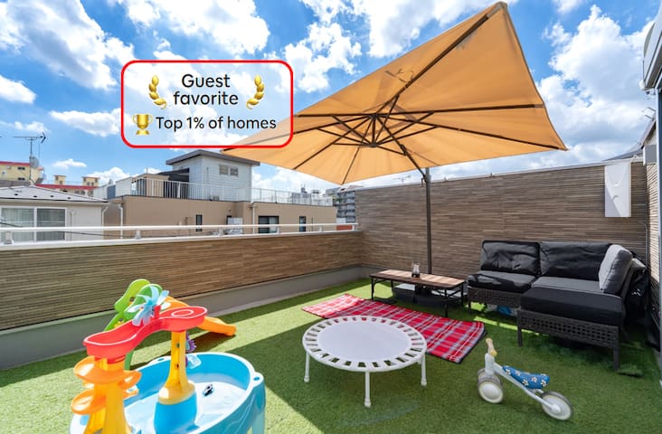 床暖房付き大リビングで冬でも暖かい一軒家|池袋エリア|寝室３|屋上