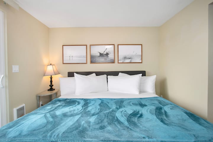 Cozy up in this beautifully styled bedroom with coastal art. Rest up for another exciting day of surfing, hiking, and exploring the scenic Grayland Beach State Park.
