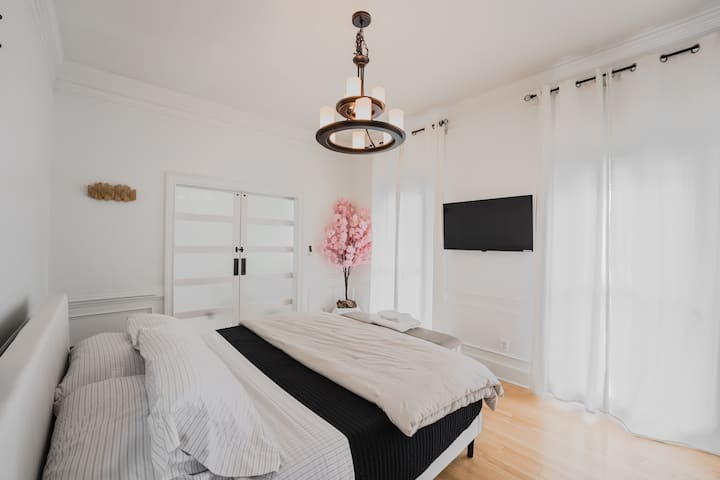 King Bed with 42" Smart TV.