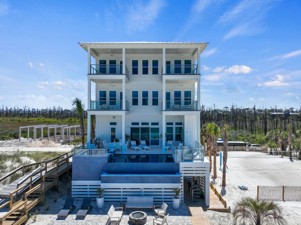 Spacious Gulf Front Home w/ Pool & Private Beach