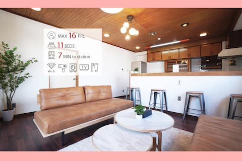 [CORE1001] Spacious 6LDK apartment, 1 room, can accommodate 16 people, 7-minute walk from Ebisucho s