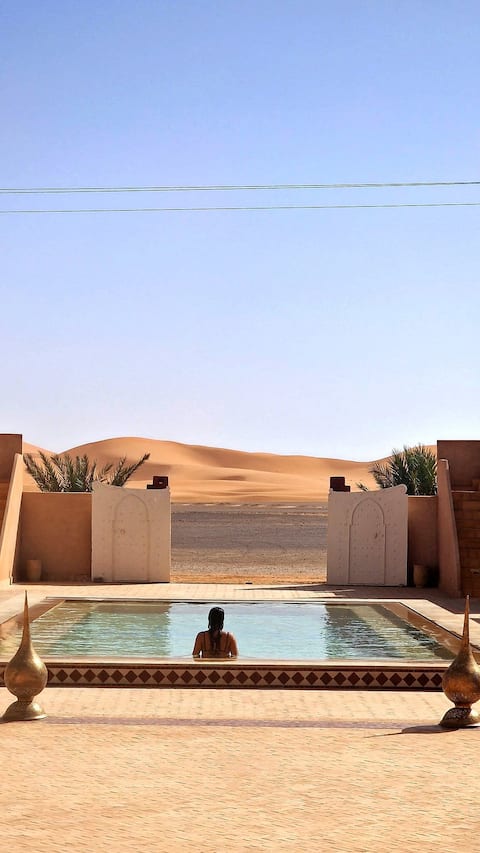 Luxury Riad by Erg Chebbi Dunes — Pool & AC