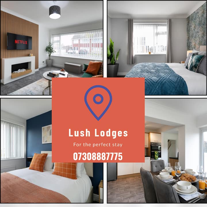 Large 4-bdr|contractor|sleeps7|parking|wifi|garden - Lincoln