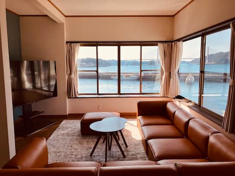 The beautiful port town of Yobiko in Karatsu City, Saga Prefecture. “Whale Lodge,” a facility direct