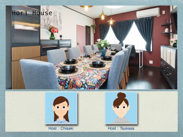 駅徒歩3分/和洋モダン大型一軒家6LDK/143㎡最大20名/グループ旅行に便利/高速Wi-Fi完備