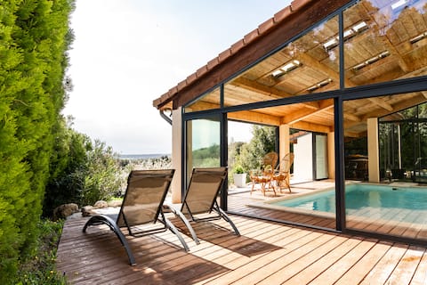 Beautiful house with heated pool, haven of greenery.