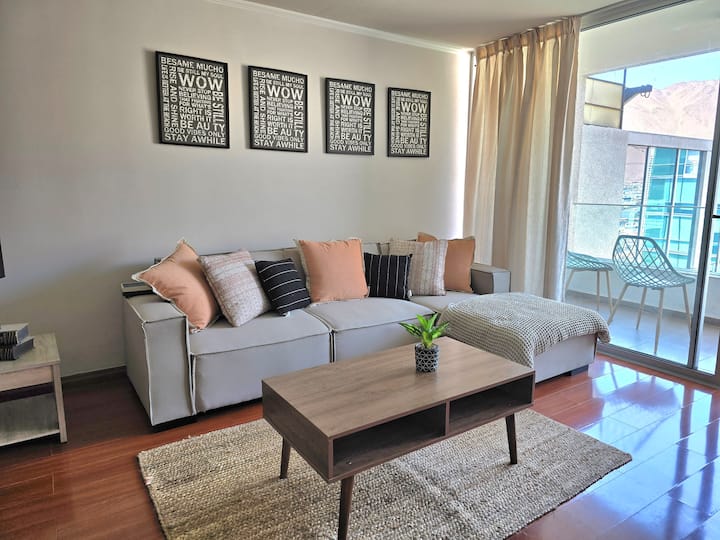 Amplio Depto. 4 Pax+ Parking, 2 Camas Queen, Wifi - Iquique