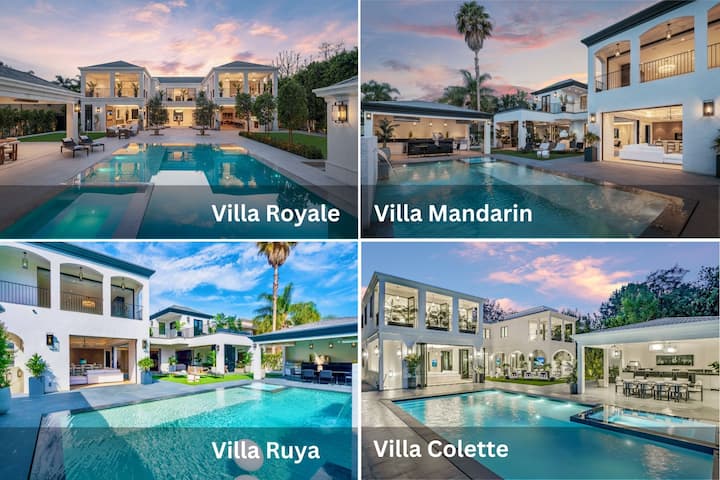 Our Top-Rated Mansions & Villas: All within a 3-10 minute distance of each other.