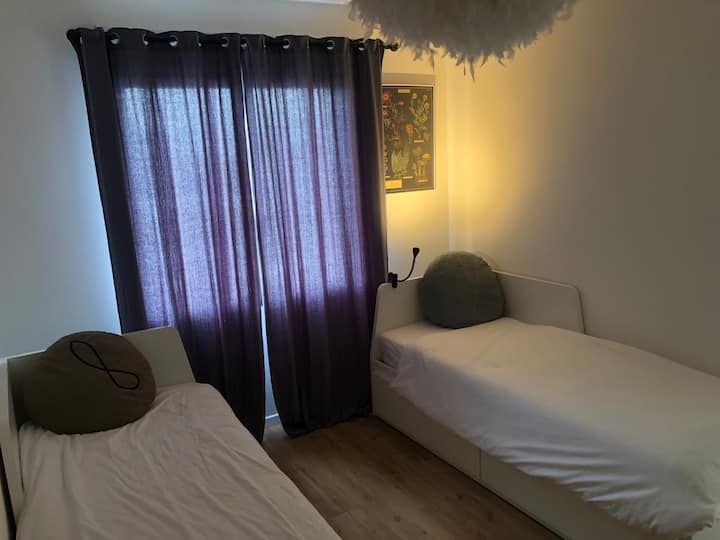 Configuración en 2 camas de 80.