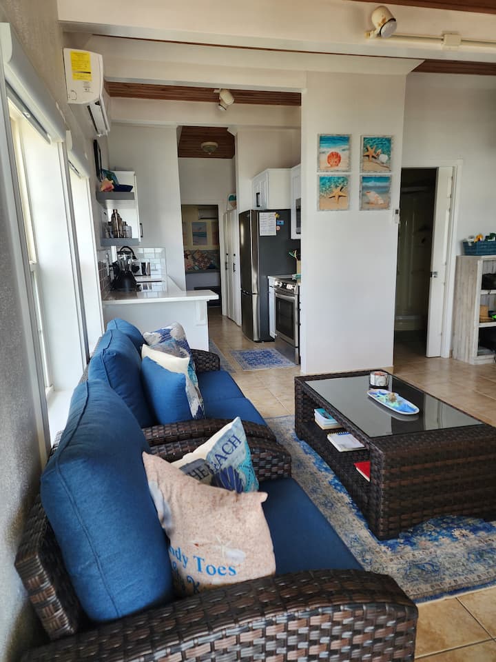 享受我们全新的厨房装修和全新的客厅家具……所有这些都可欣赏伊丽莎白港的棕榈湾海滩的迷人景色