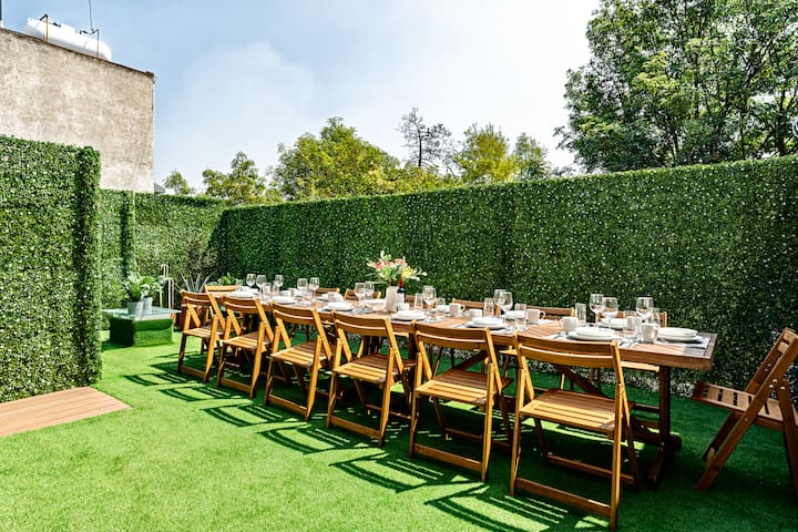 Elegant Condesa Stay, Rooftop & BBQ