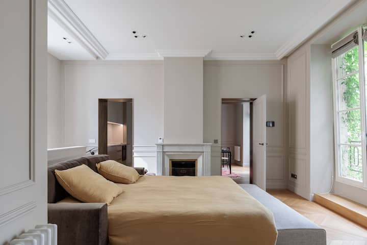 Sala de estar anexa de 50M2 com sofá-cama