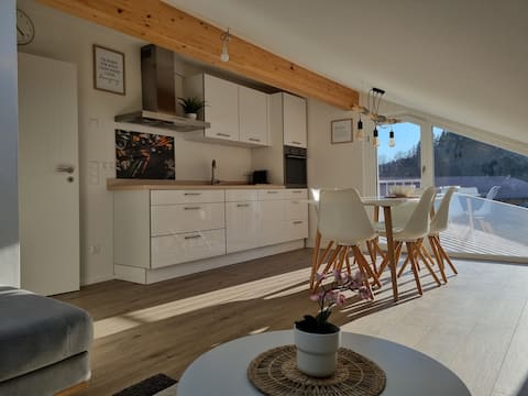 Light-flooded attic apartment