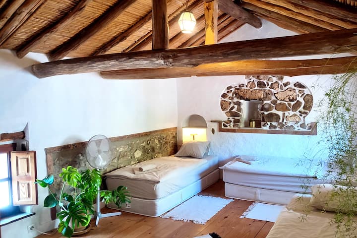 Dormitorio grupal con 4 colchones 