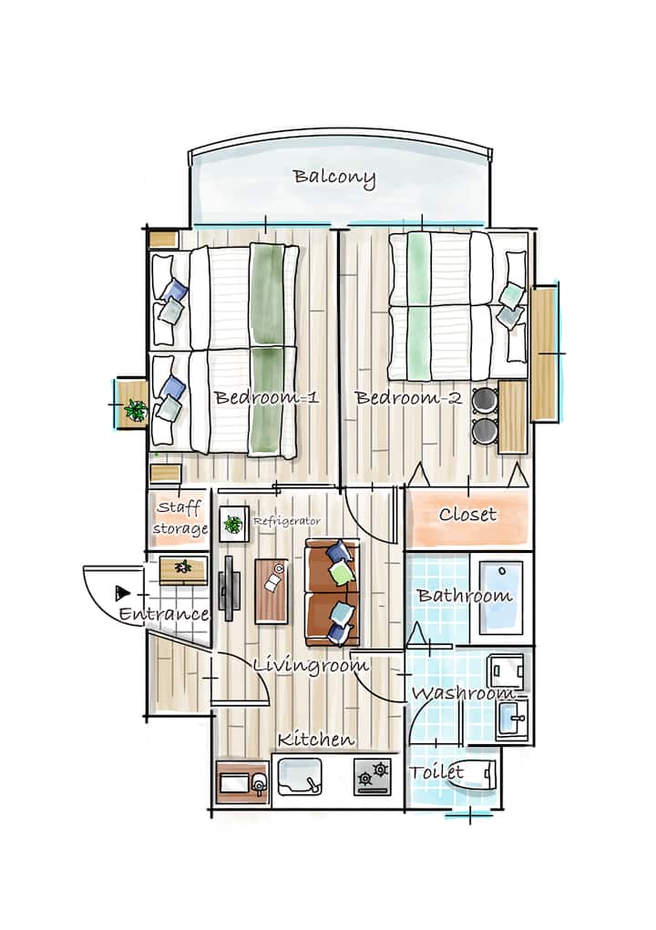 5 Beds/max7ppl/44㎡/10-min Walk To Matsuyama Castle - Matsuyama