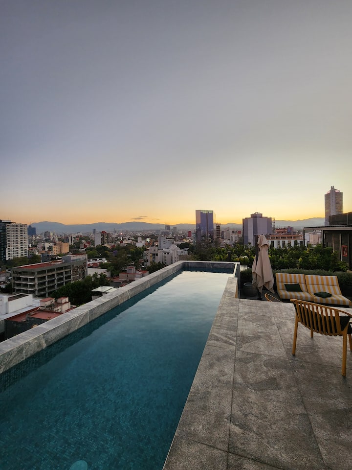 Luxury Condo Con Rooftop Vista 360° De La Ciudad - Ciudad de México