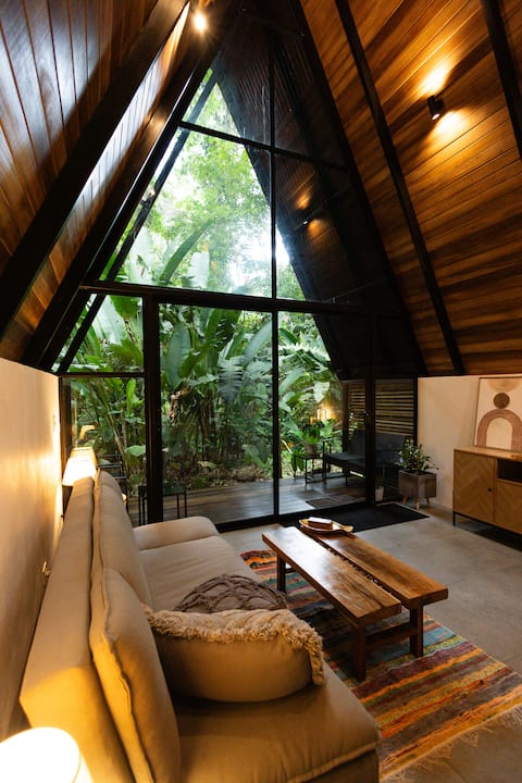 Modern Chalet / A-Frame Nestled in Jungle